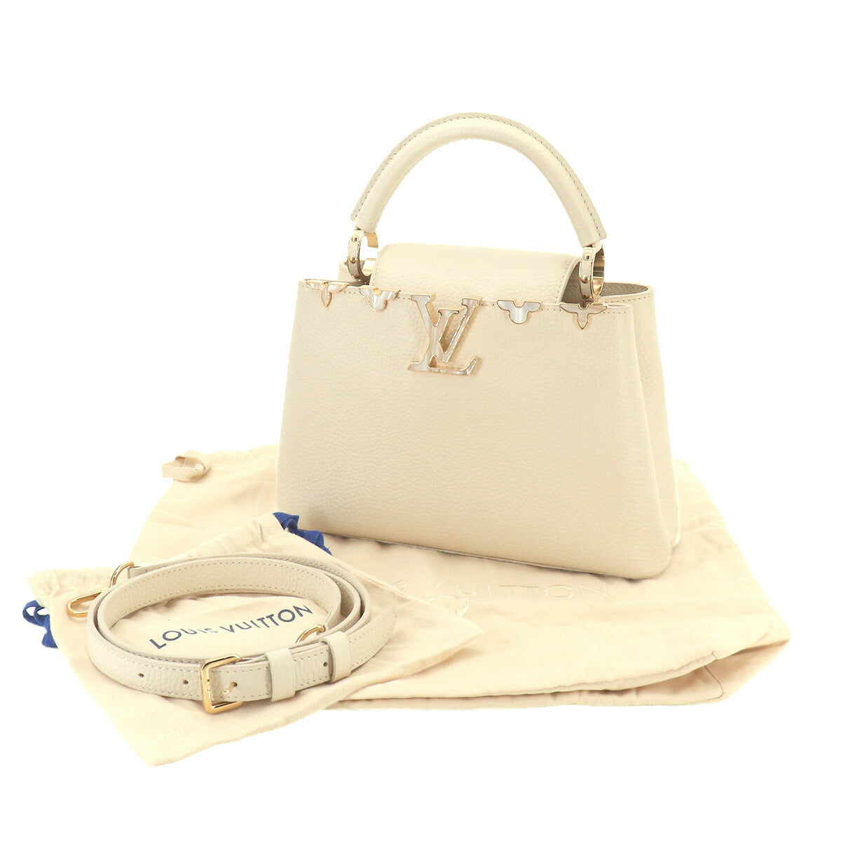 Capucines BB Hand Shoulder Bag Leather Creme Nacre M23331