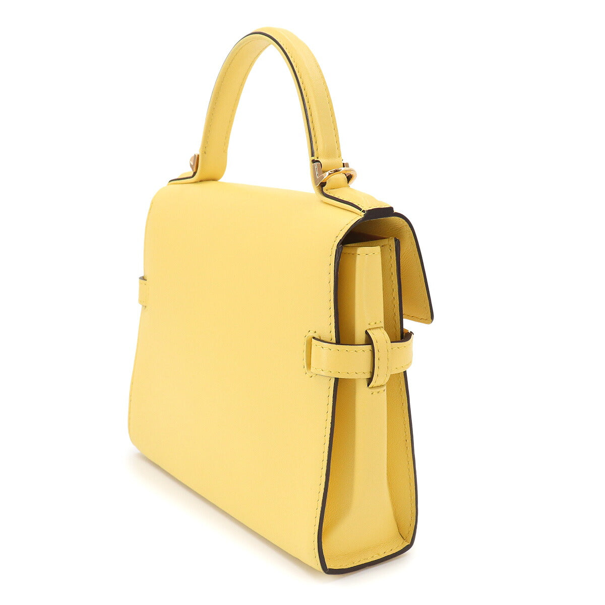 Tempete PM Hand Shoulder Bag Leather Yellow Purse