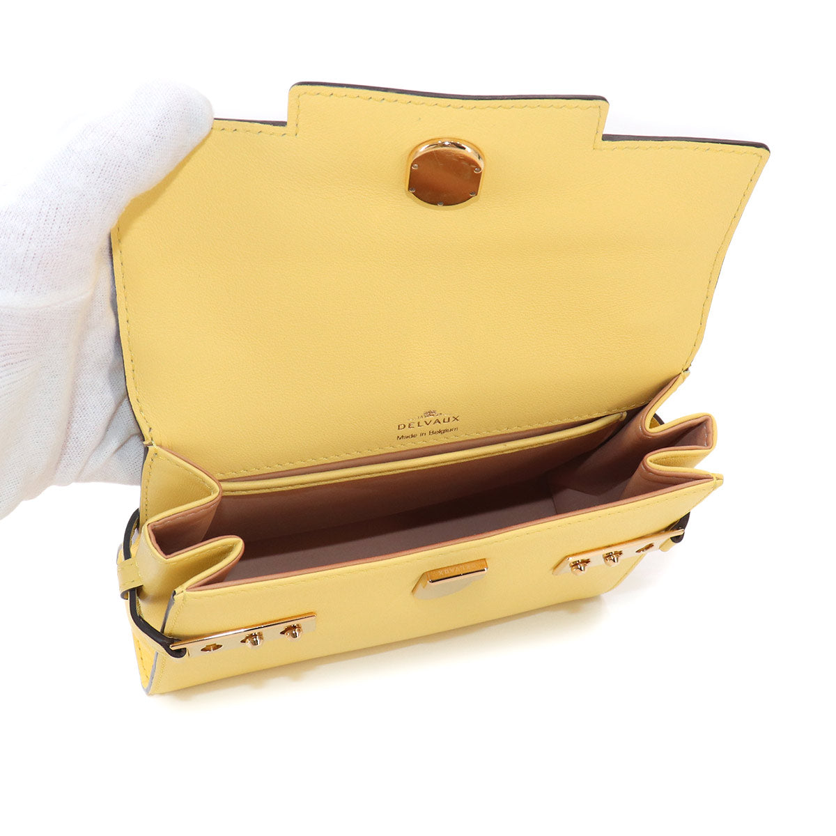Tempete PM Hand Shoulder Bag Leather Yellow Purse