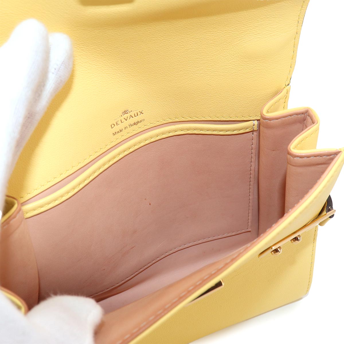 Tempete PM Hand Shoulder Bag Leather Yellow Purse