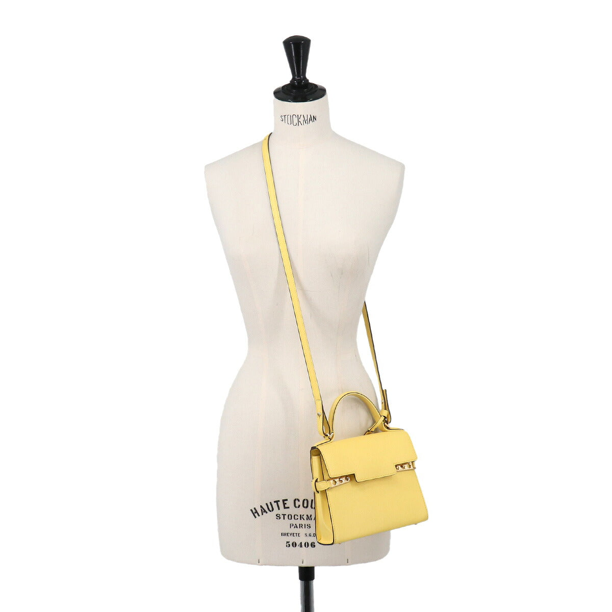 Tempete PM Hand Shoulder Bag Leather Yellow Purse