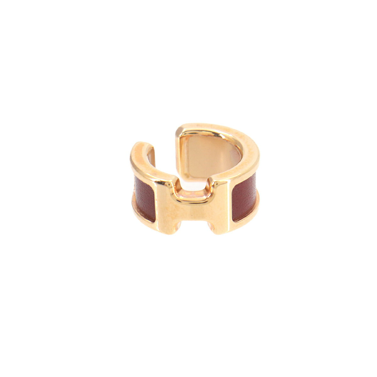 Olympe PM Ear Cuff Leather Rouge H Gold Accessory