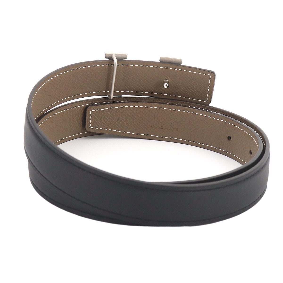Constance Reversible H Belt Swift Epsom Black Etoupe 75