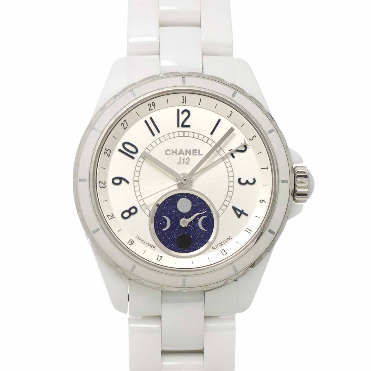 J12 Phase De Lune H3404 Moon Phase 38mm White Ceramic