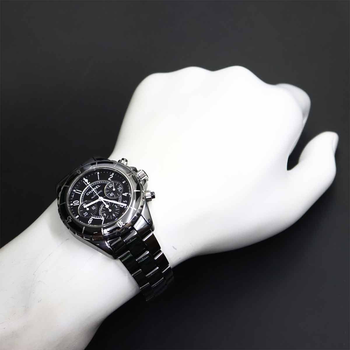 J12 41mm Chronograph H0940 Date Automatic Black Dial Mens