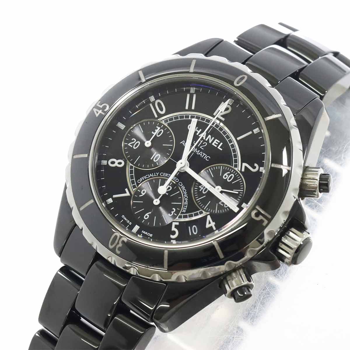 J12 41mm Chronograph H0940 Date Automatic Black Dial Mens