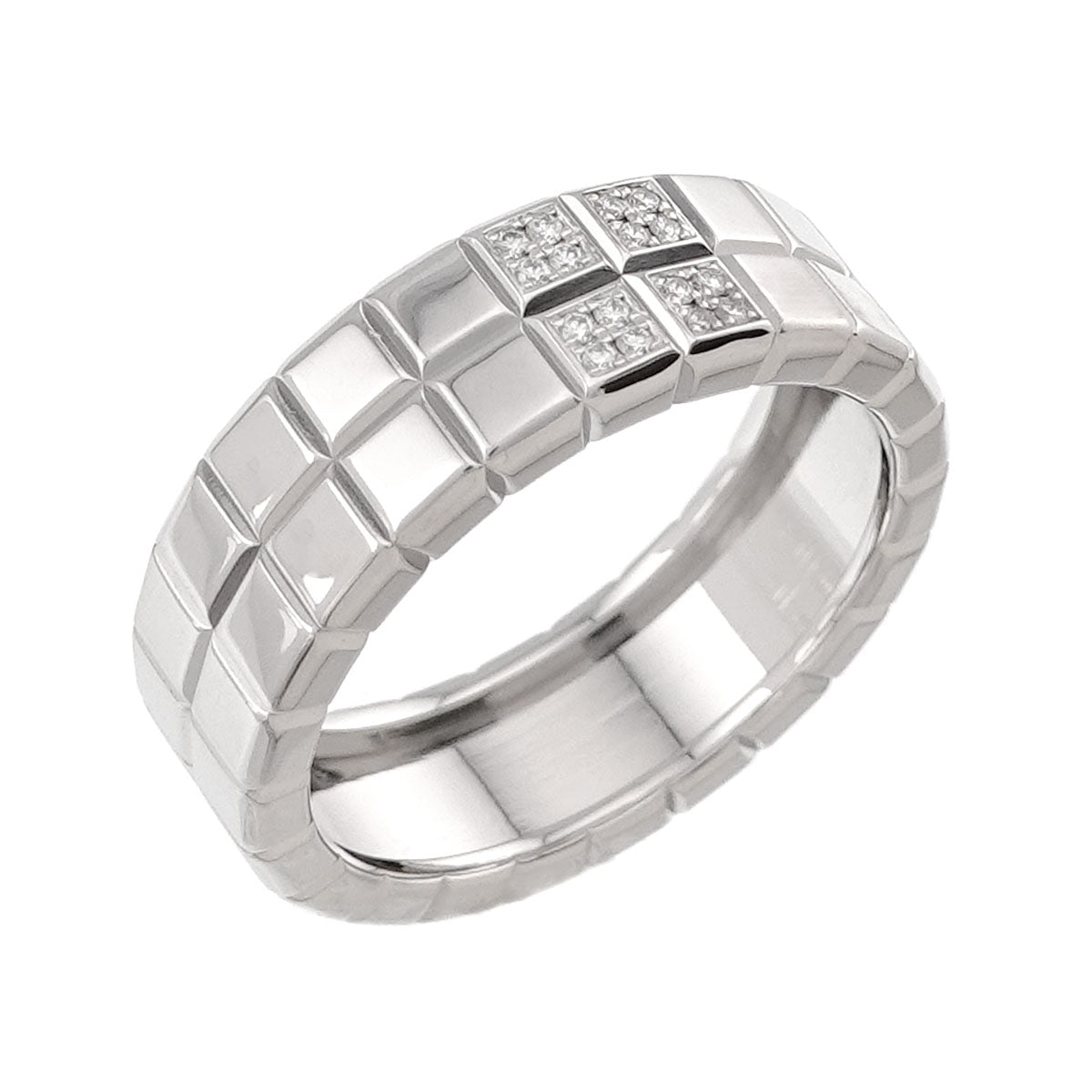 Ice Cube Diamond Ring 18K WG 750 Size11(US)