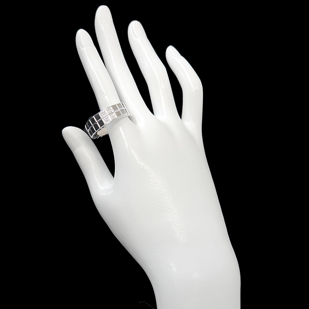 Ice Cube Diamond Ring 18K WG 750 Size11(US)