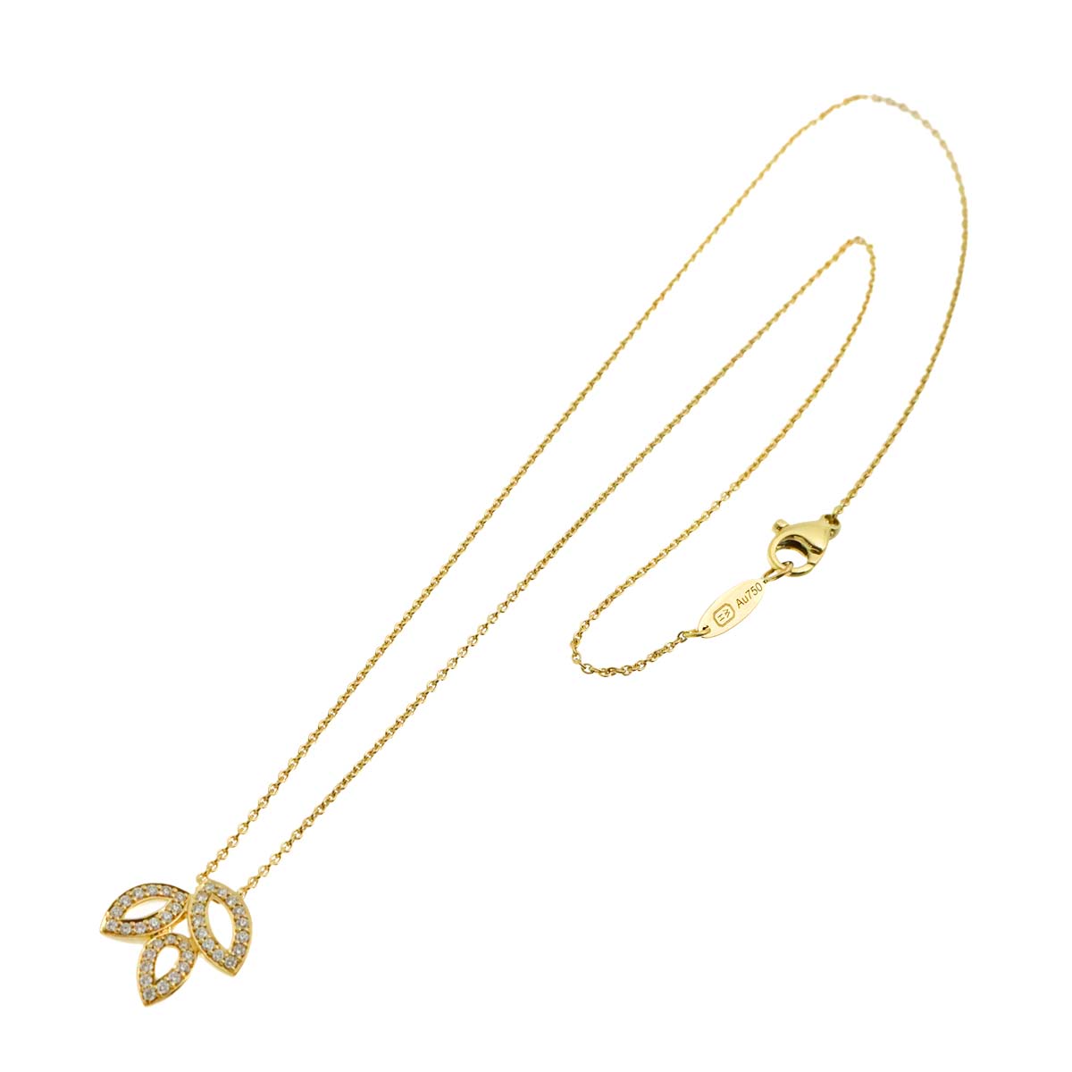 Lily Cluster Mini Diamond Necklace 18K Yellow Gold 750