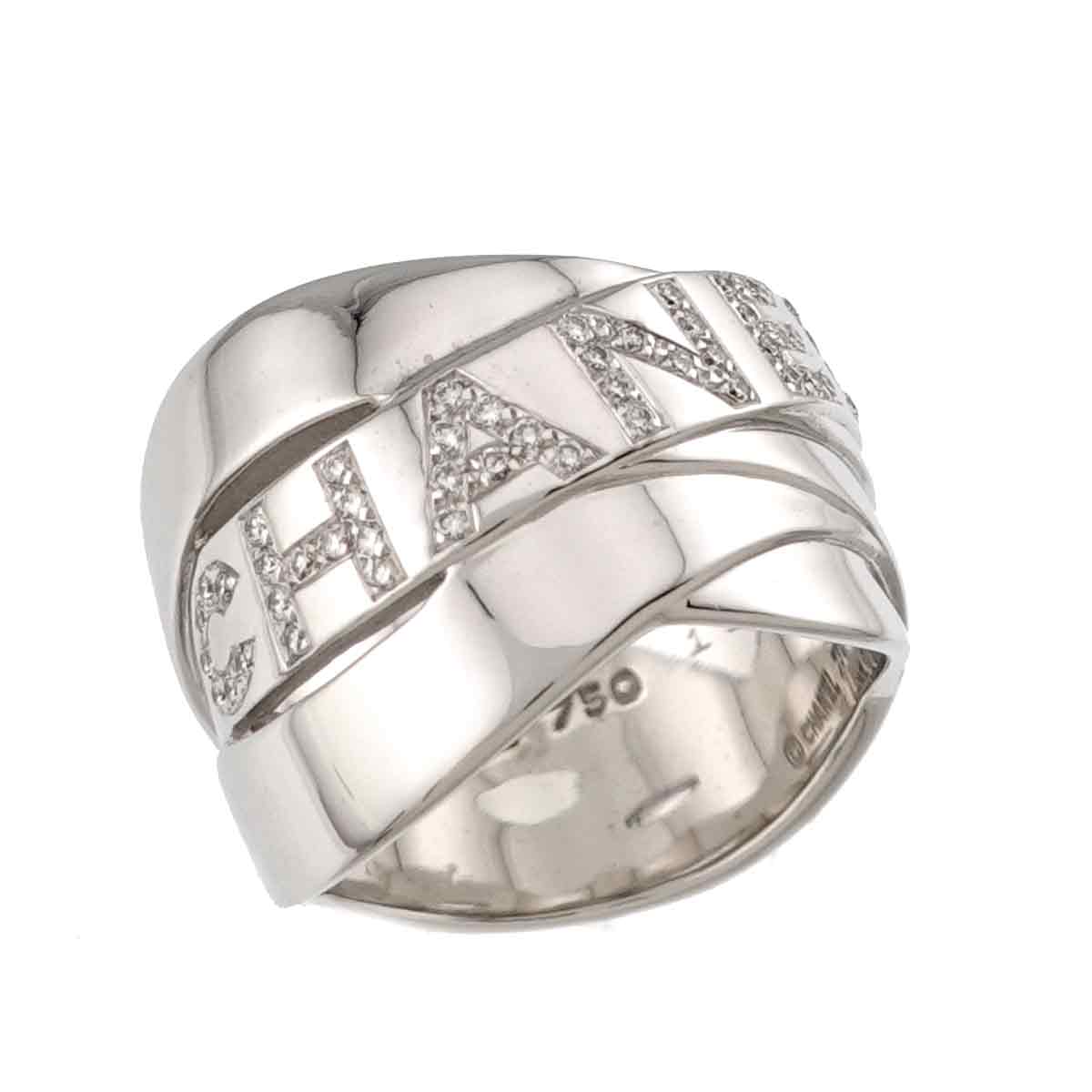 Bolduc Diamond Ring 18K White Gold 750 6(US)