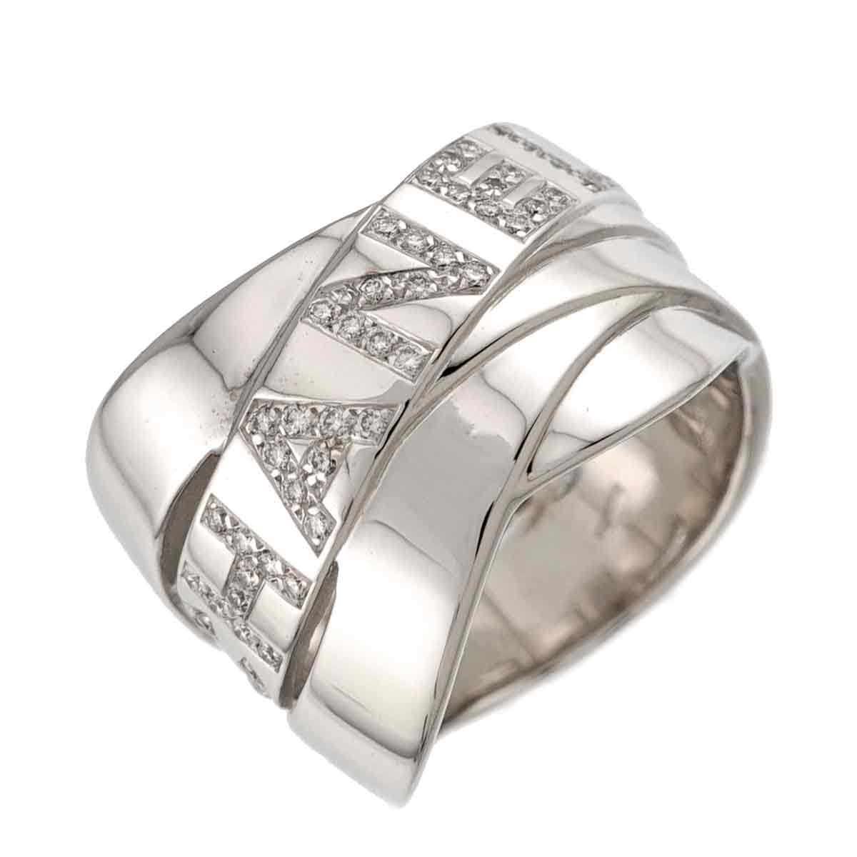 Bolduc Diamond Ring 18K White Gold 750 6(US)