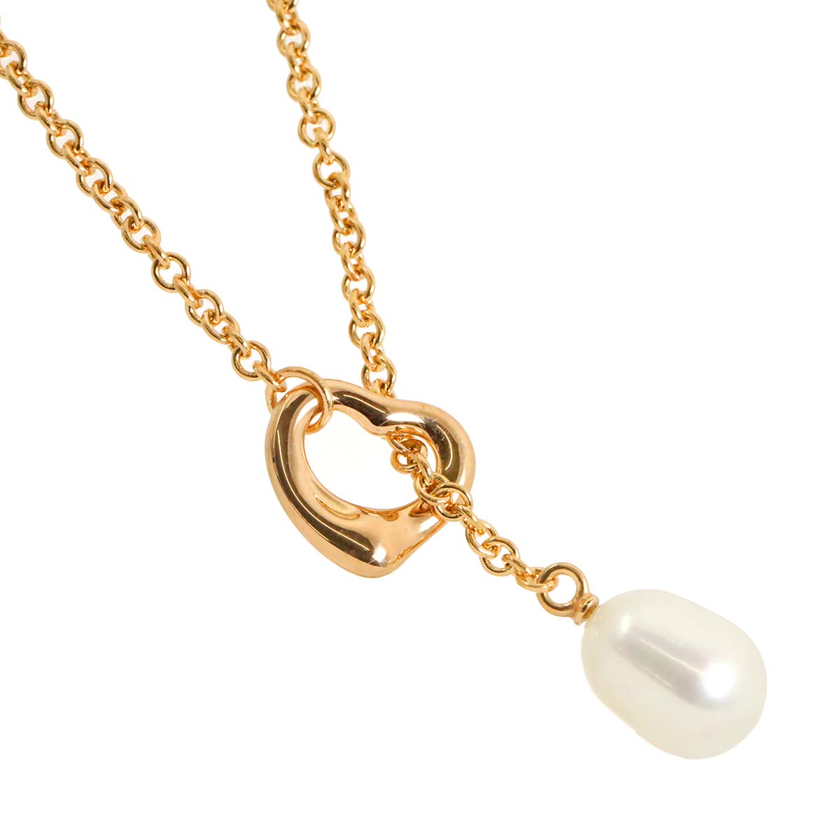 Open Heart Lariat 18K Pink Gold 750
