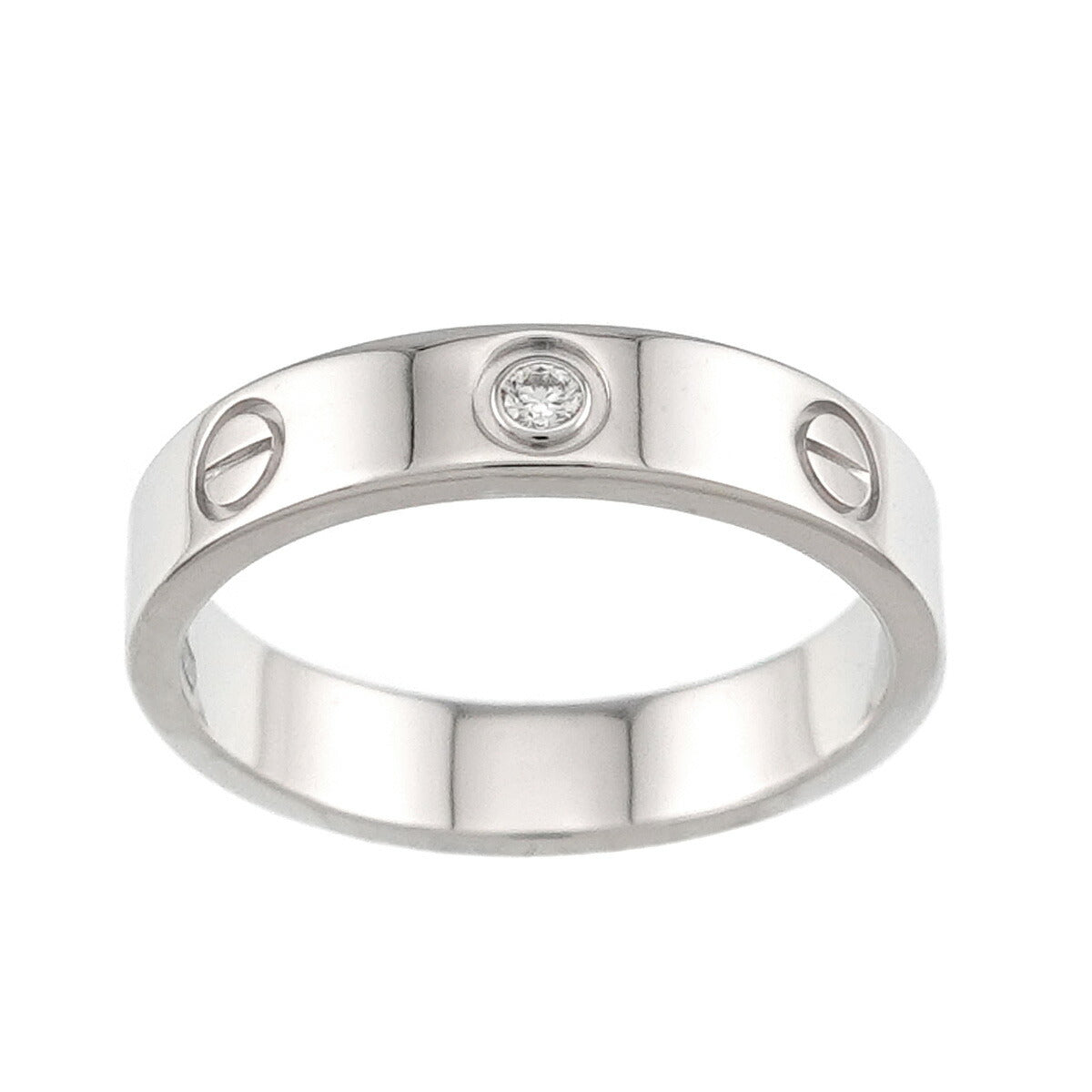 Mini Love Diamond Ring 18K White Gold 750 size52 5.75-6(US)