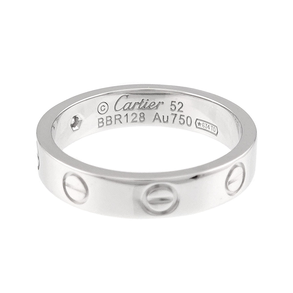Mini Love Diamond Ring 18K White Gold 750 size52 5.75-6(US)