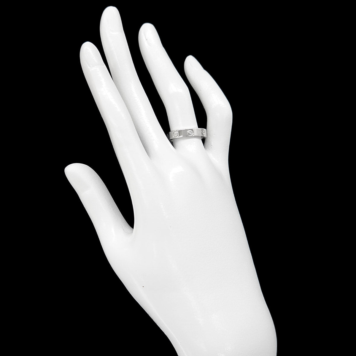 Mini Love Diamond Ring 18K White Gold 750 size52 5.75-6(US)