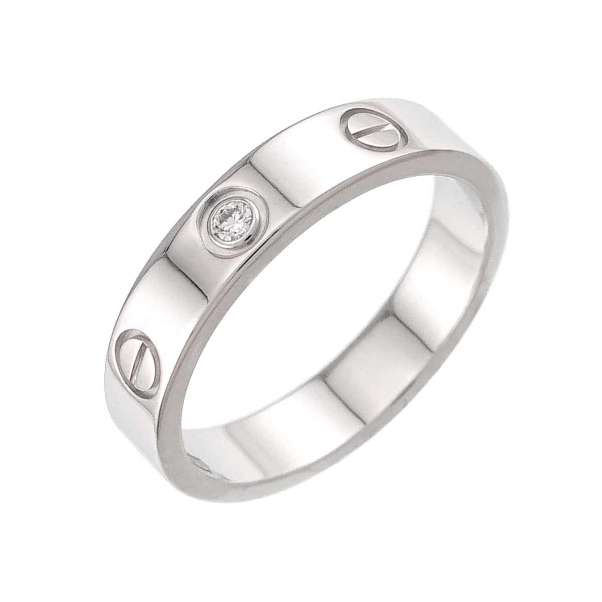 Mini Love Diamond Ring 18K White Gold 750 size52 5.75-6(US)