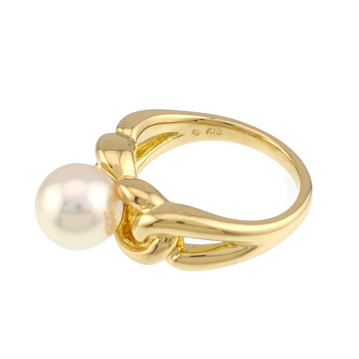 Akoya Pearl 8.1mm Ring 18K YG 750 size4.75-5(US)