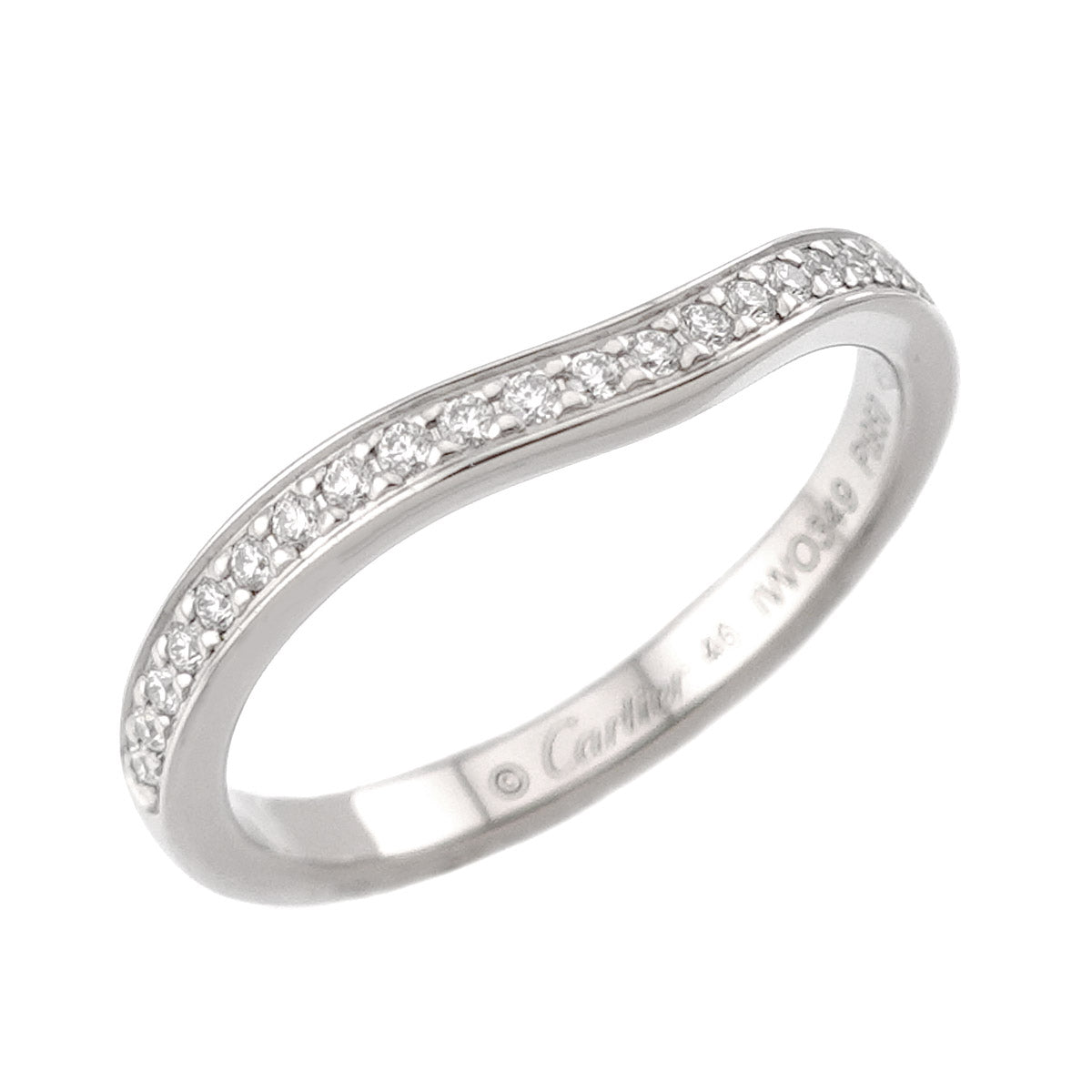 Ballerine curve Diamond Ring Pt Pt size46 3.75(US)