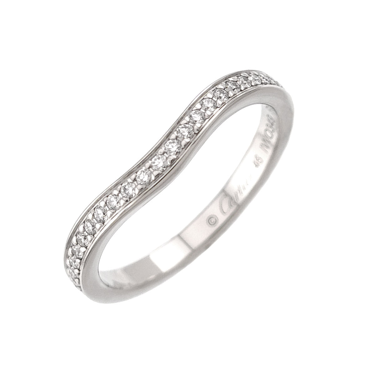 Ballerine curve Diamond Ring Pt Pt size46 3.75(US)