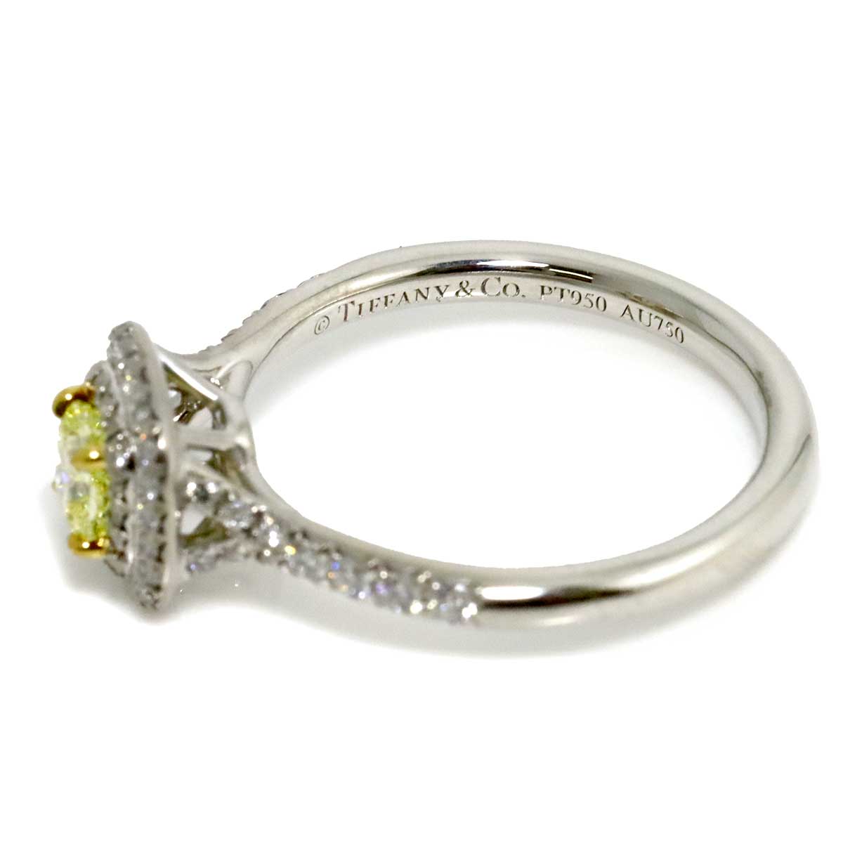 Diamond 0.36ct FY/IF Ring Pt 18K YG Size5.75-6(US)