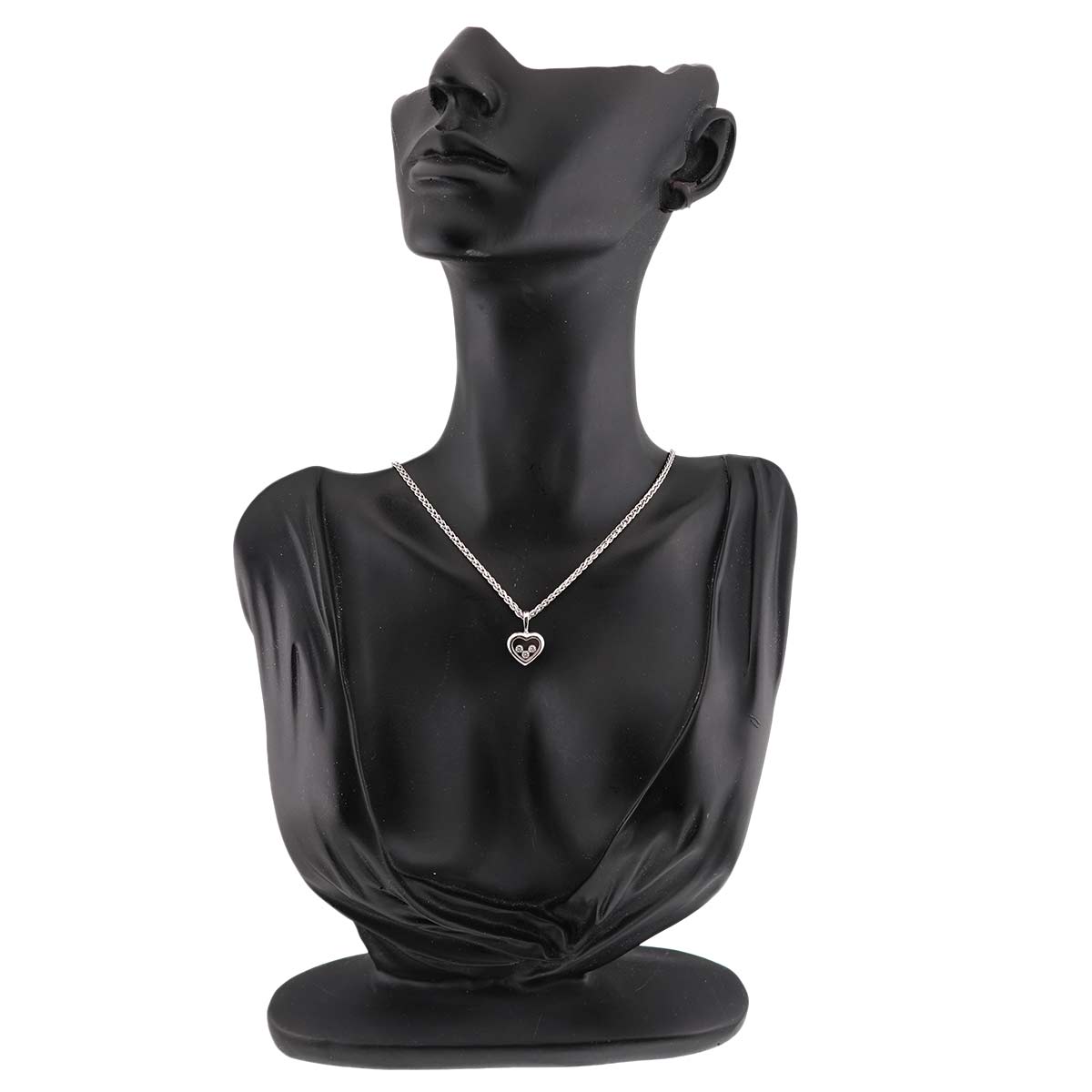 Happy Diamond Heart Necklace 18K White Gold 750