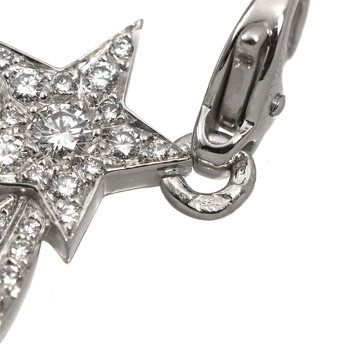 Comet Star Diamond Charm Pendant Top 18K WG 750