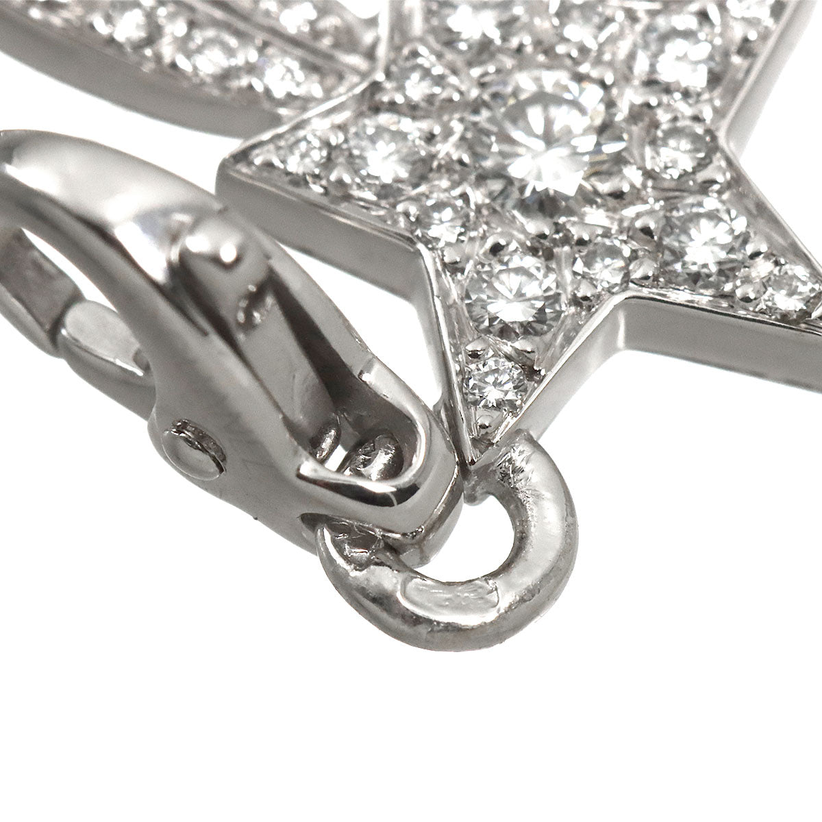 Comet Star Diamond Charm Pendant Top 18K WG 750