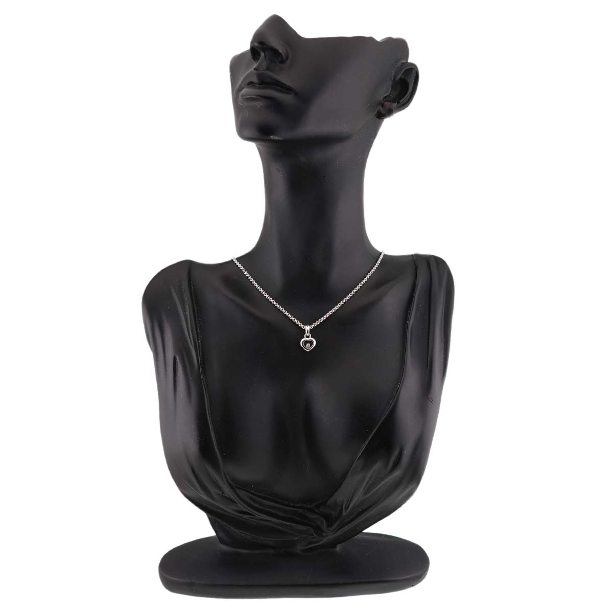 Happy Diamond Heart Necklace 18K White Gold 750