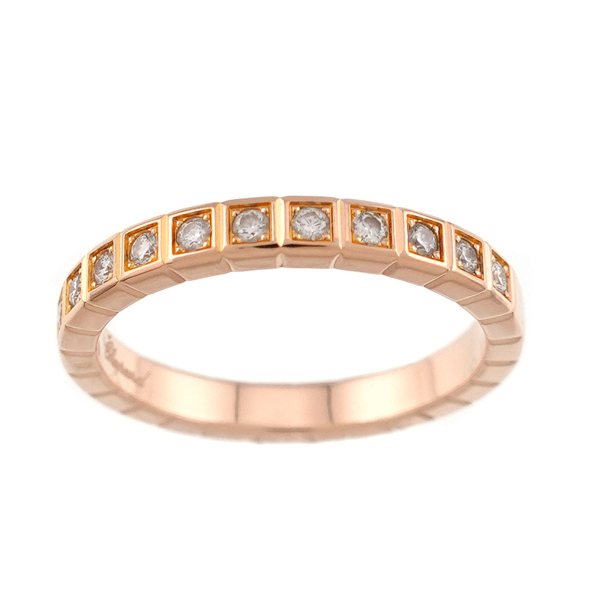 Ice Cube Diamond Ring 18K PG 750 size4(US)