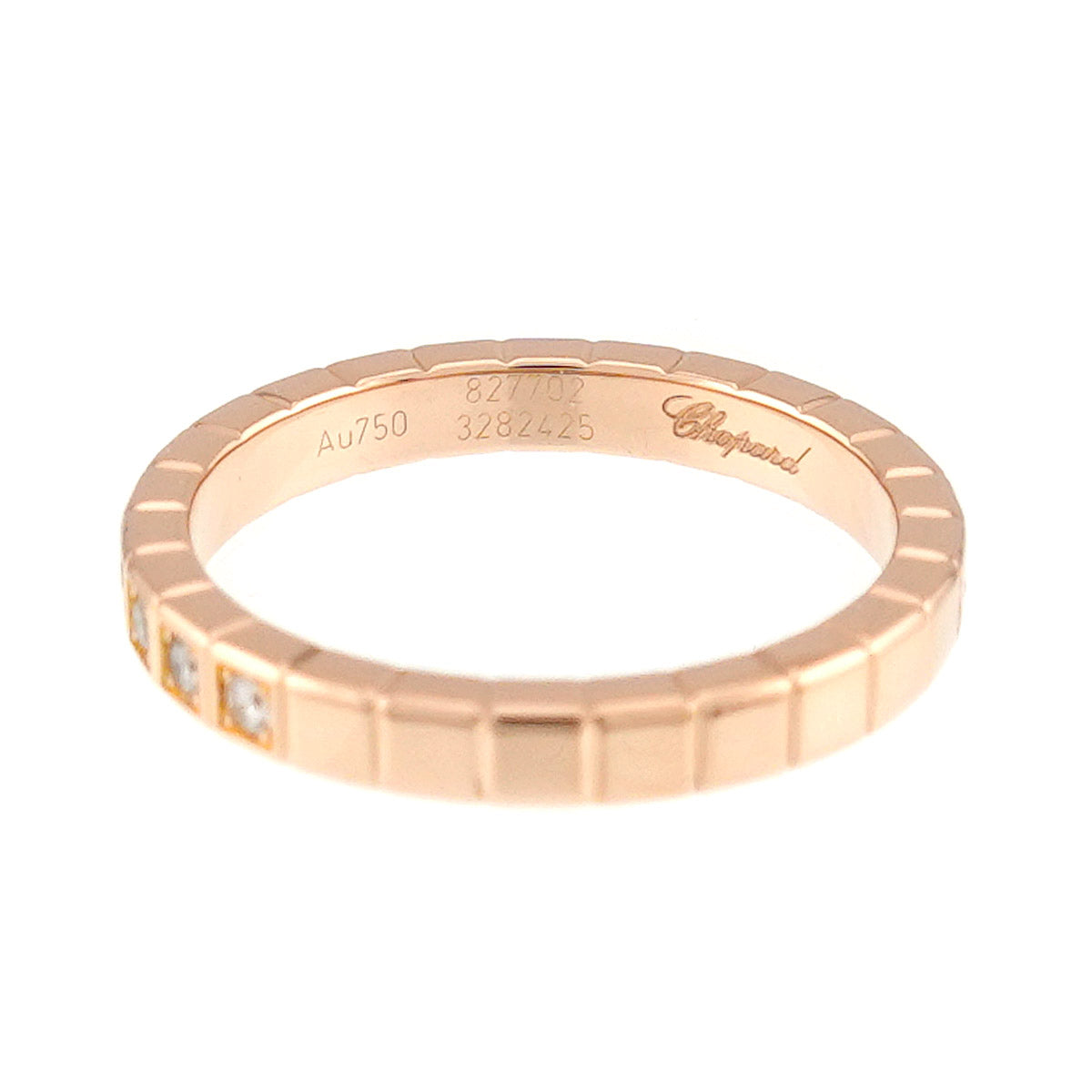 Ice Cube Diamond Ring 18K PG 750 size4(US)