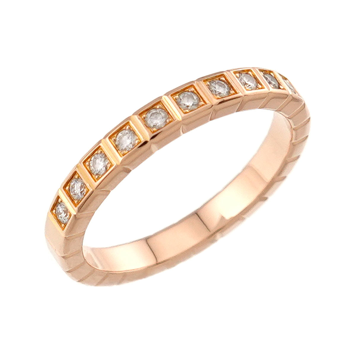 Ice Cube Diamond Ring 18K PG 750 size4(US)