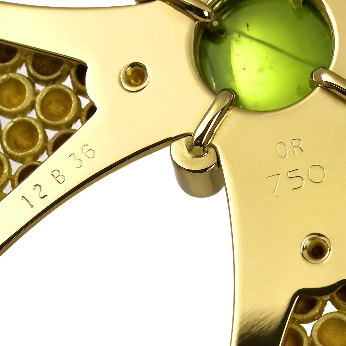 Pendant Top Peridot 18K Yellow Gold 750