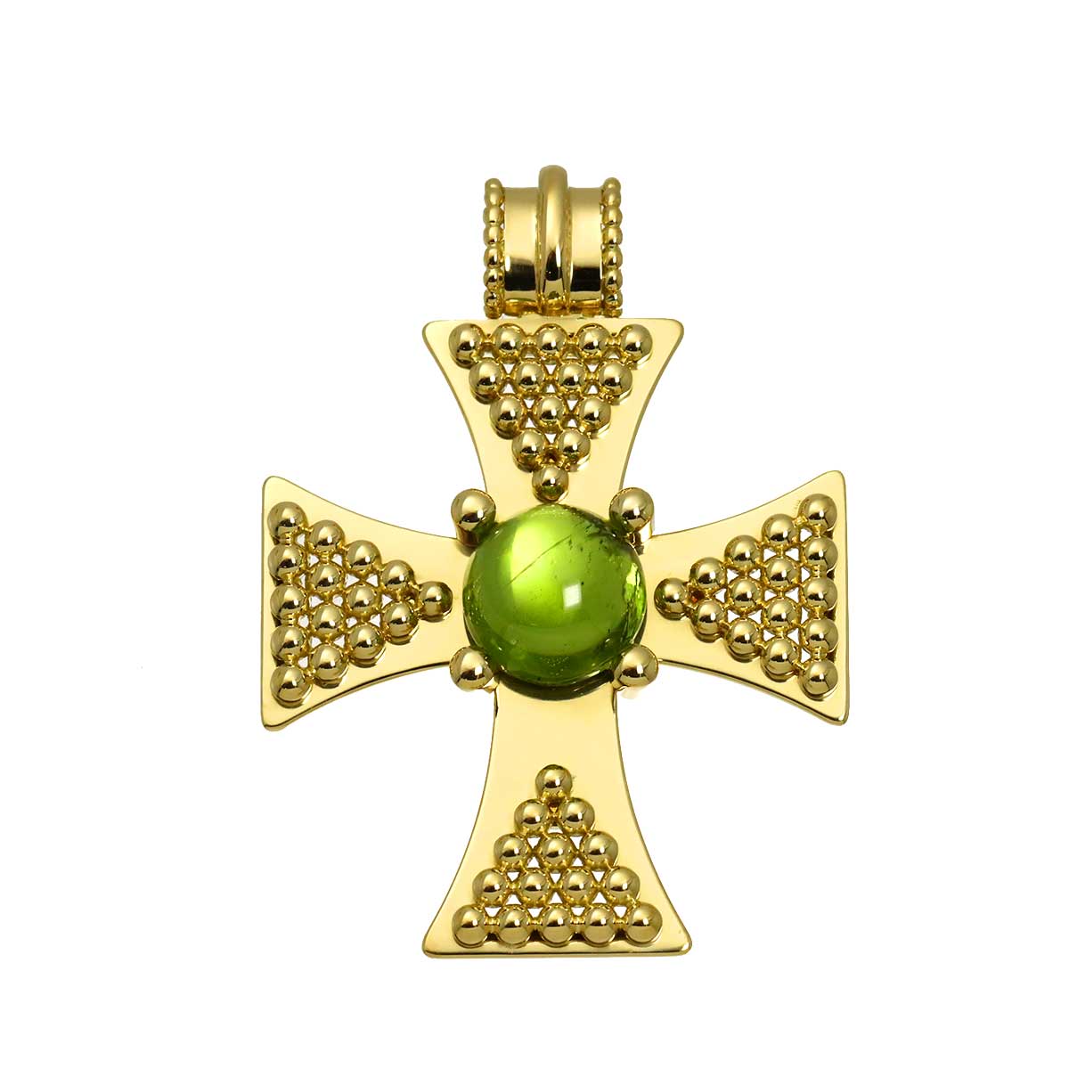 Pendant Top Peridot 18K Yellow Gold 750