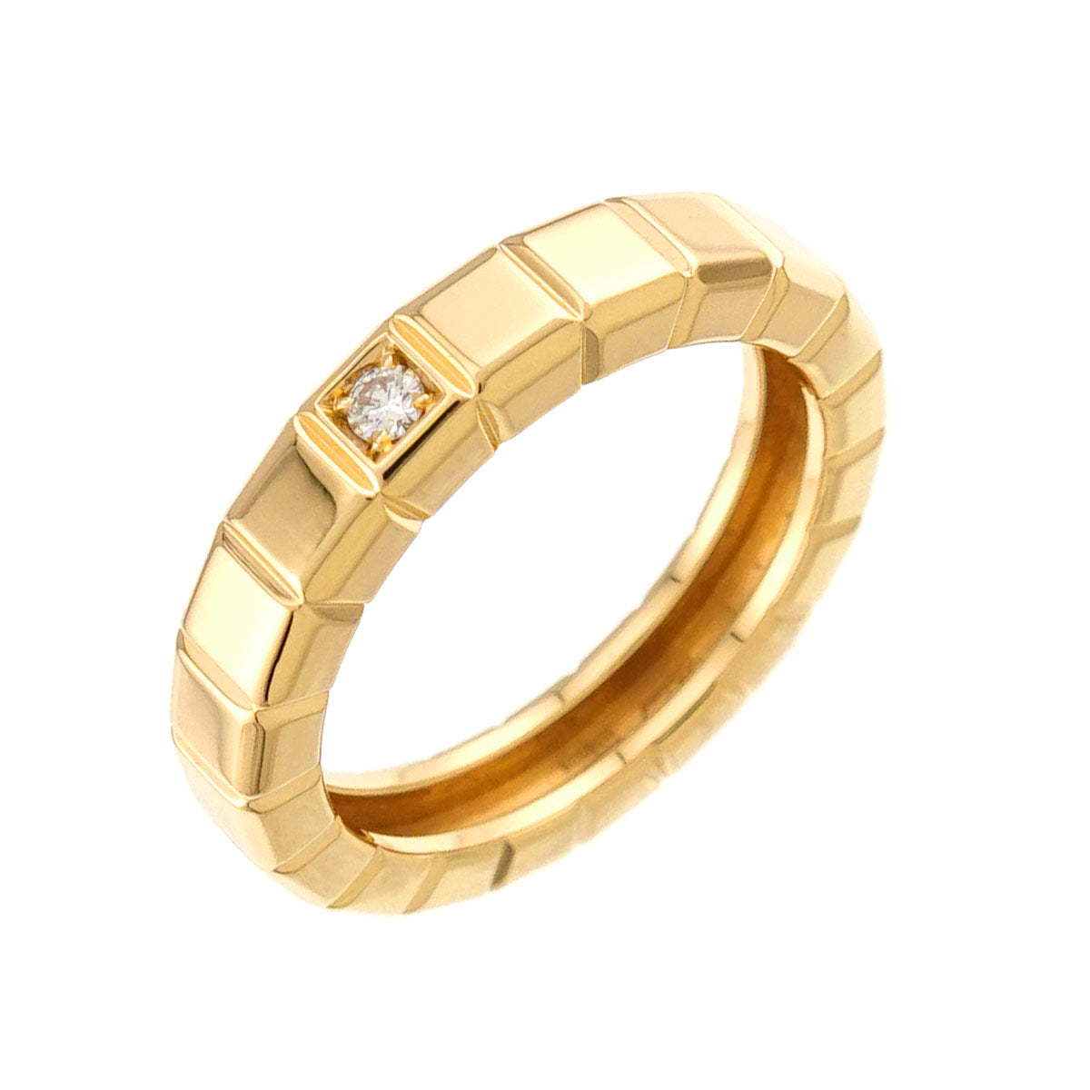 Ice Cube Diamond Ring 18K YG 750 size7.25(US)
