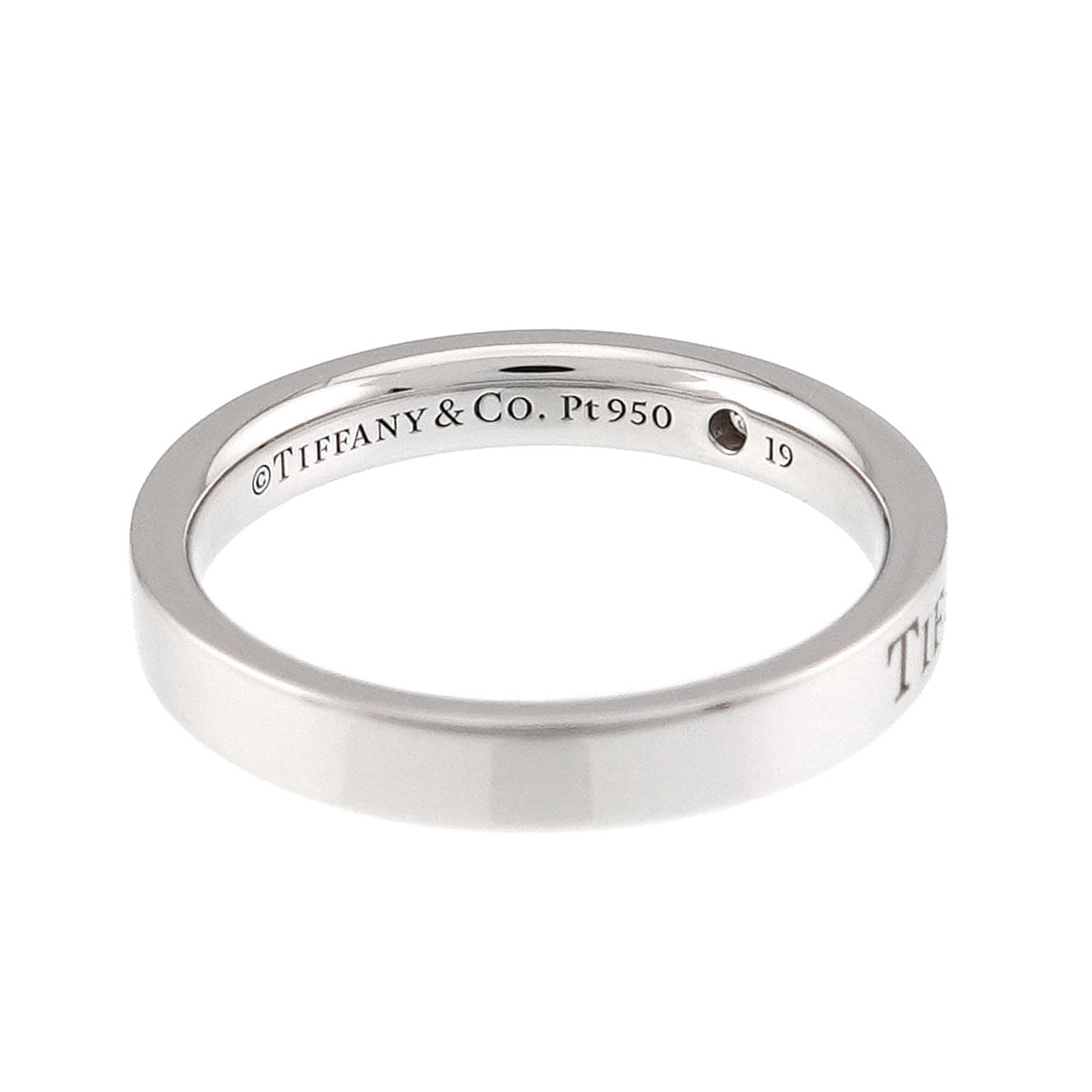 Logo Band Ring Diamond 1P Platinum Size4.5(US)