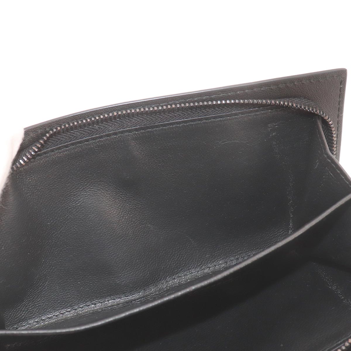 Intrecciato Long Wallet Leather Black Purse