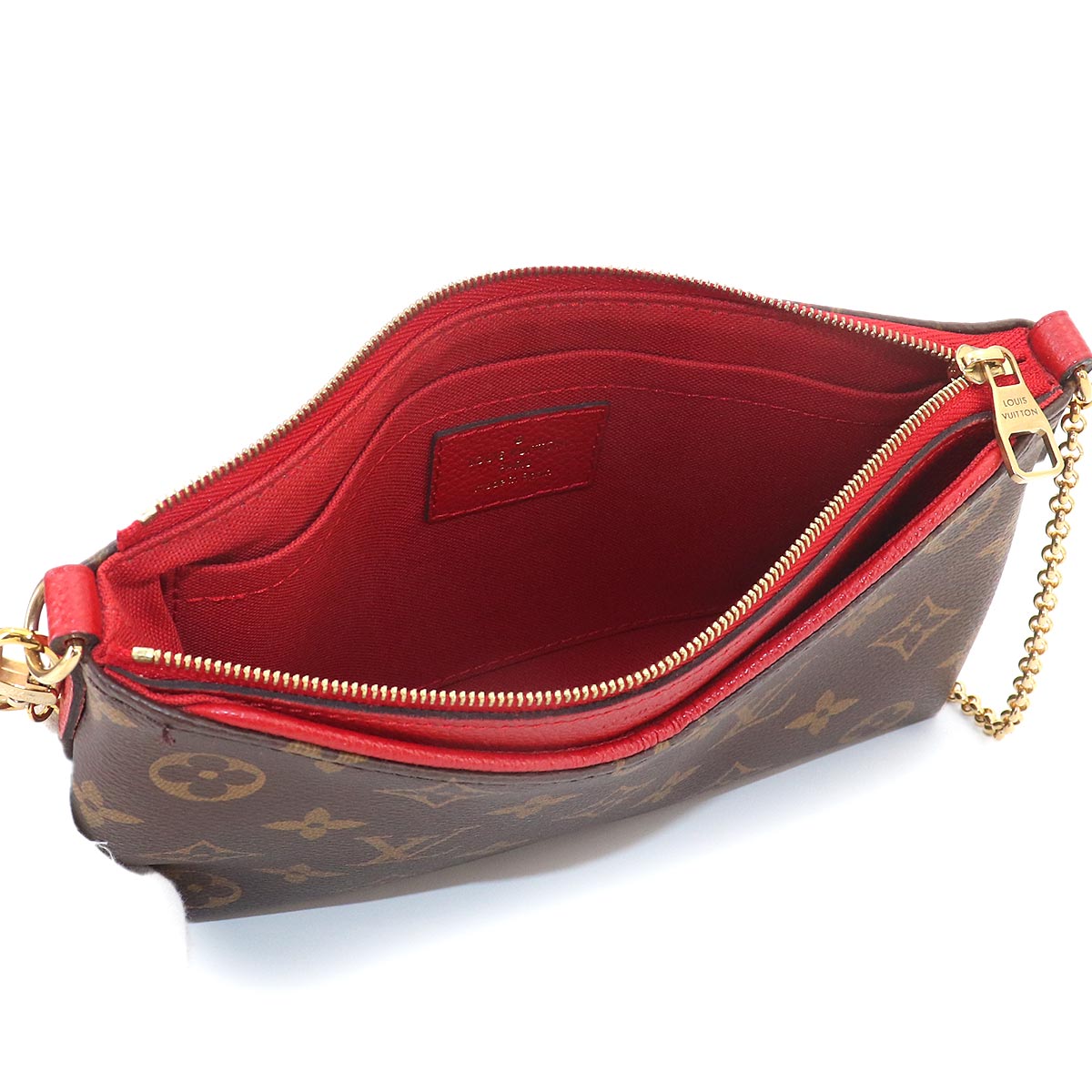 Monogram Pallas Clutch Shoulder Bag Cerise M41638