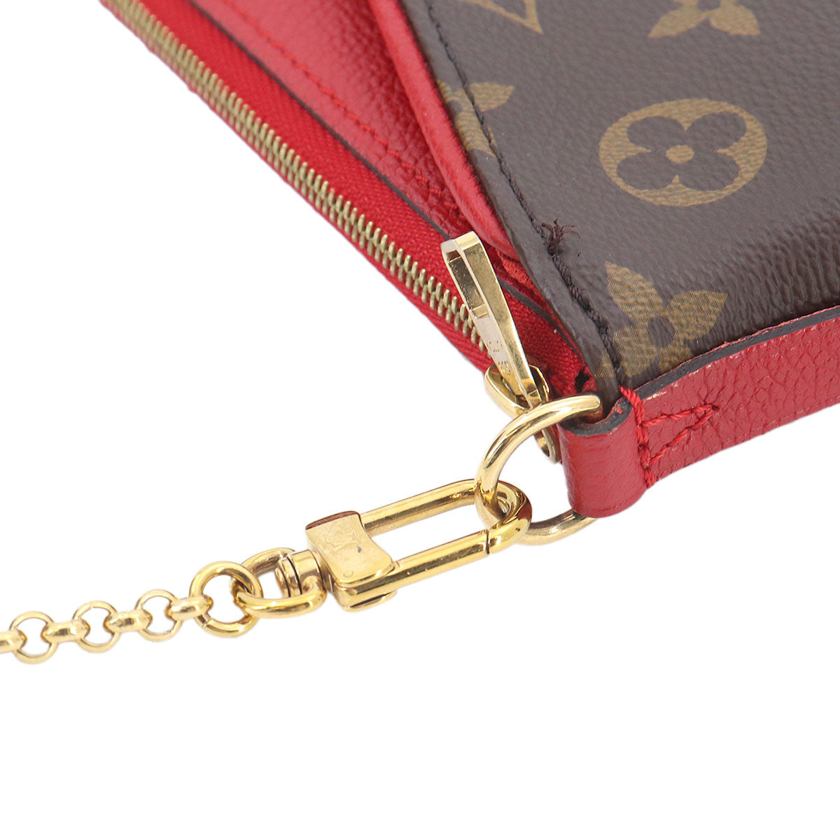 Monogram Pallas Clutch Shoulder Bag Cerise M41638
