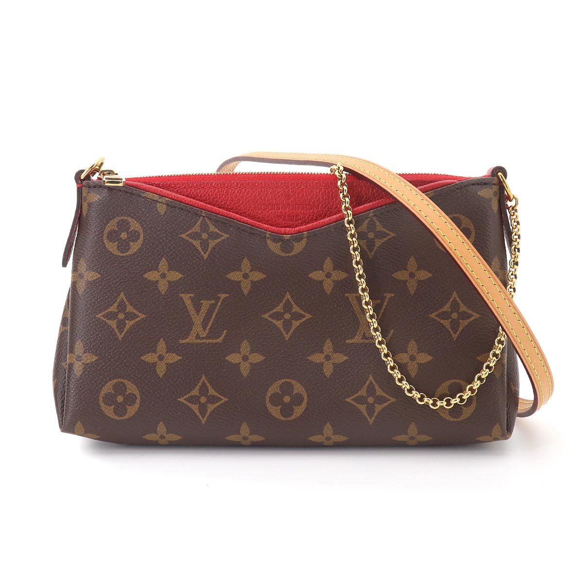 Monogram Pallas Clutch Shoulder Bag Cerise M41638