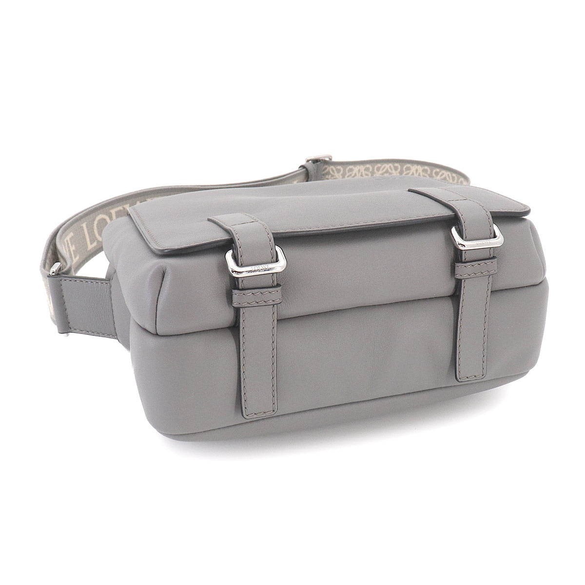 Military Messenger XS Shoulder Bag Leather Gray Purse