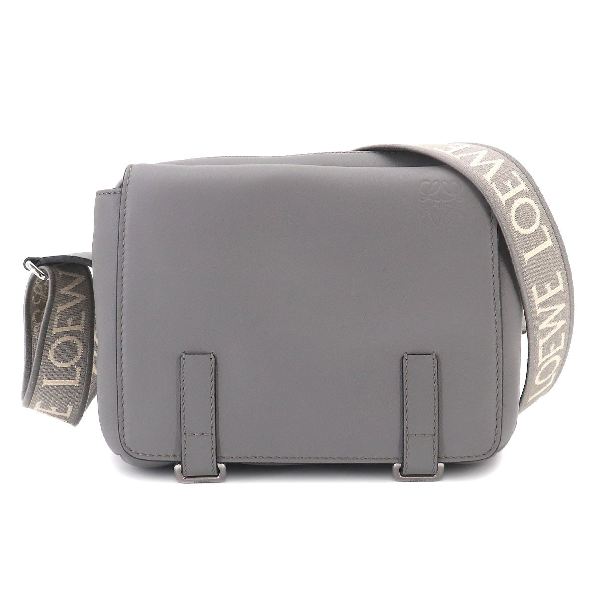 Military Messenger XS Shoulder Bag Leather Gray Purse