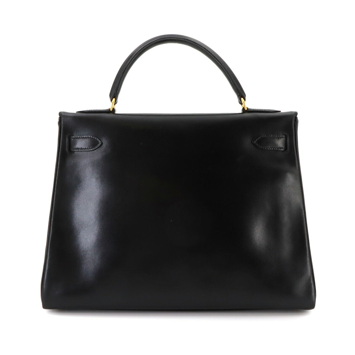 Kelly 32 Box calf Black Hand Shoulder Bag Vintage Purse