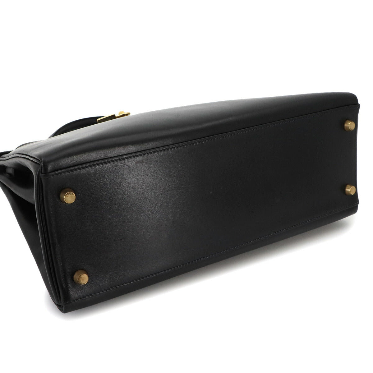 Kelly 32 Box calf Black Hand Shoulder Bag Vintage Purse