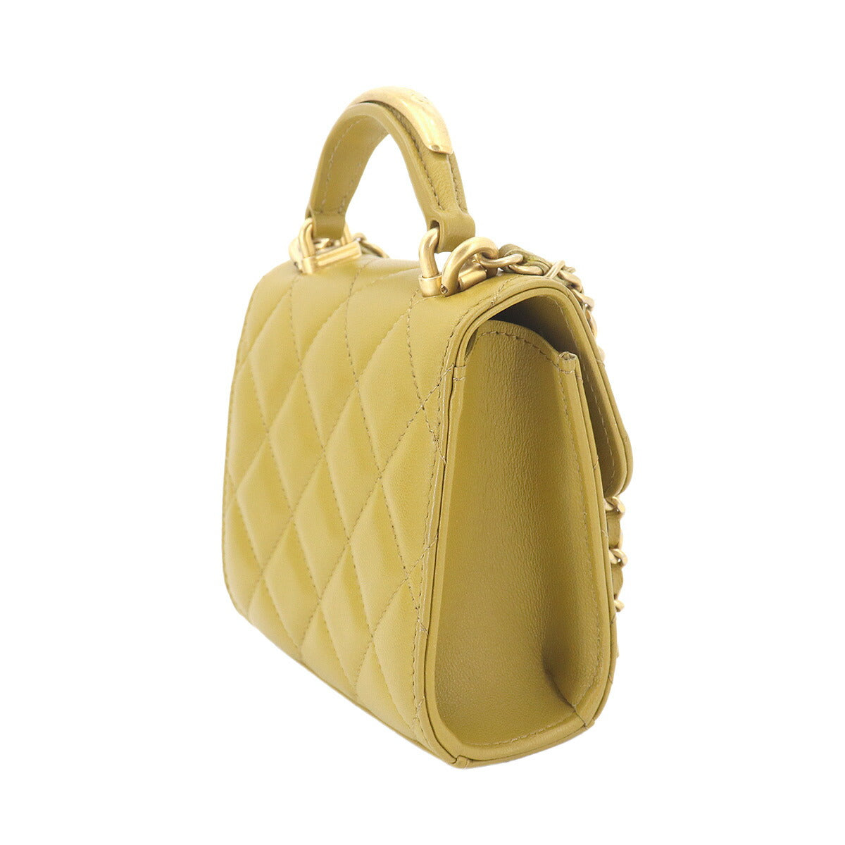 Matelasse Mini Chain Shoulder Bag Leather Green
