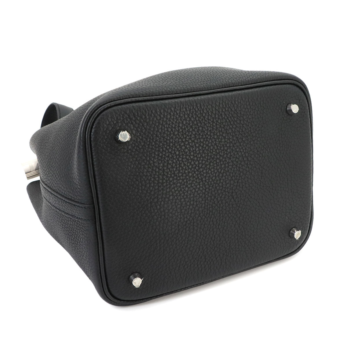 Picotin Lock MM Hand Bag Taurillon Clemence Black Purse