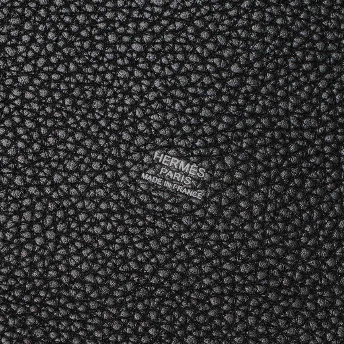 Picotin Lock MM Hand Bag Taurillon Clemence Black Purse