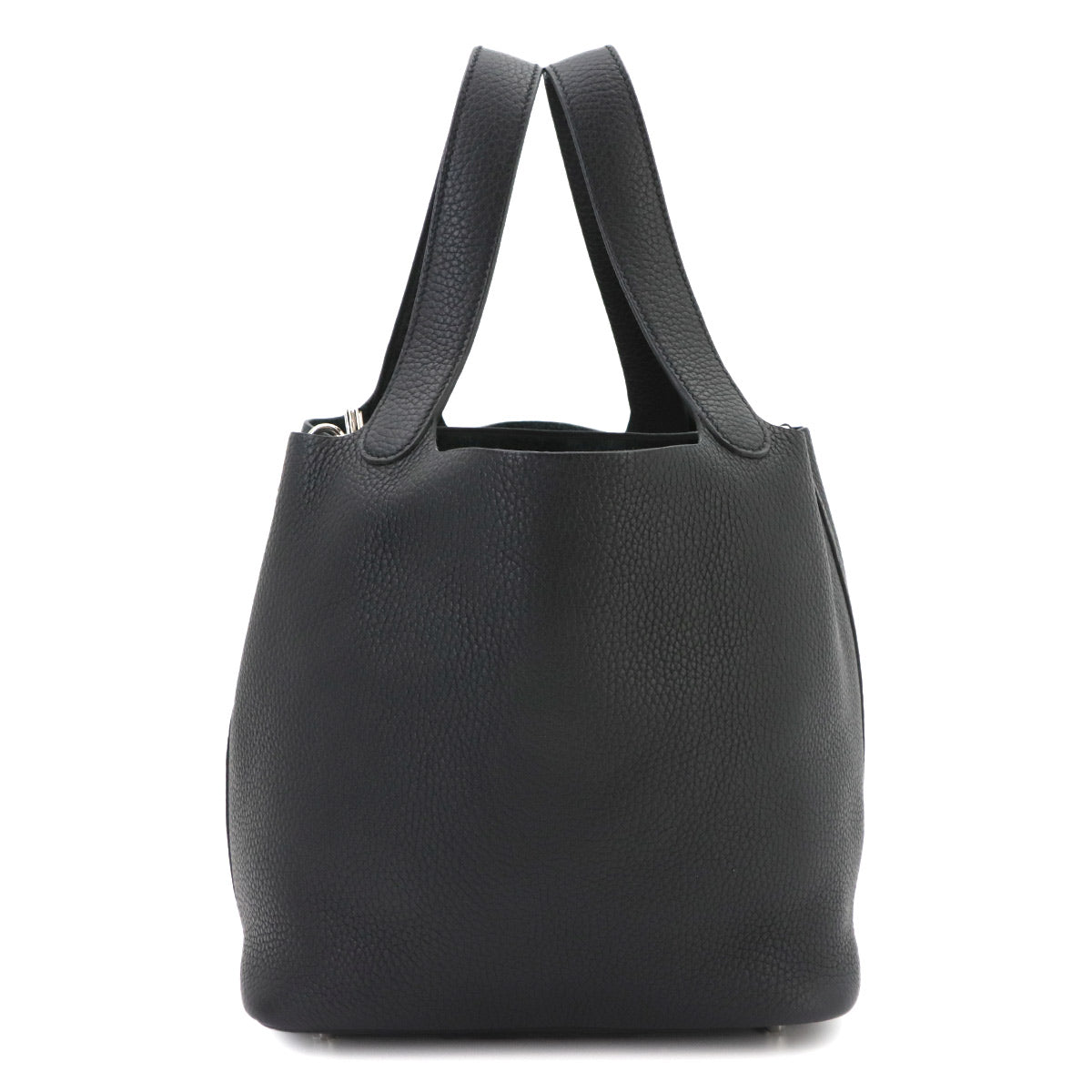 Picotin Lock MM Hand Bag Taurillon Clemence Black Purse