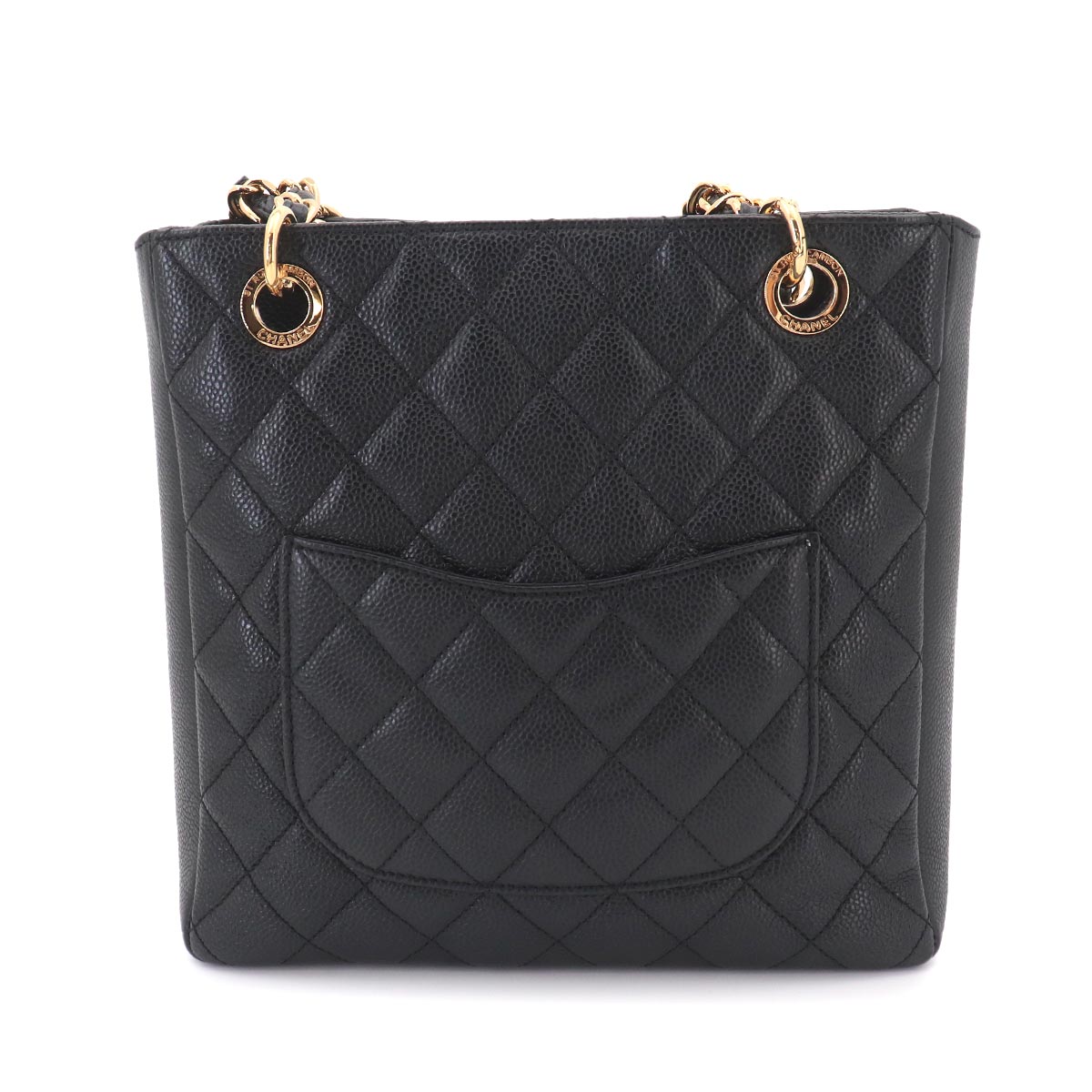 Matelasse PST Chain Tote Bag Leather Black A20994