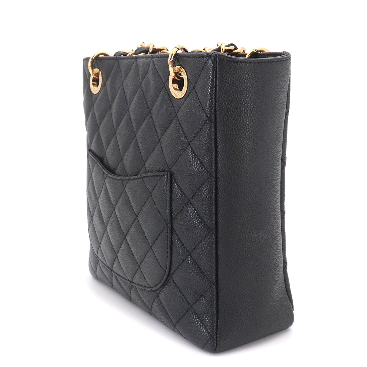 Matelasse PST Chain Tote Bag Leather Black A20994