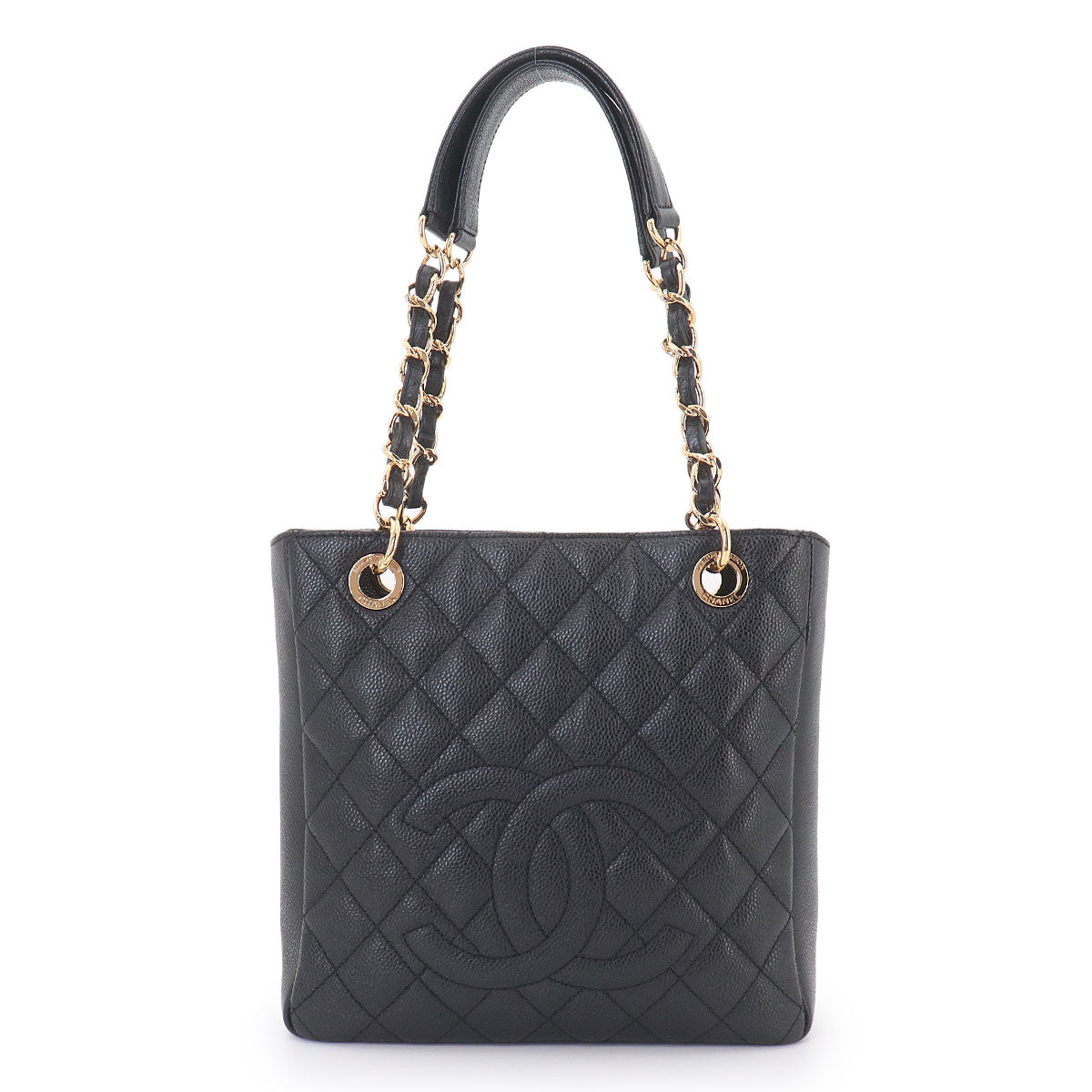 Matelasse PST Chain Tote Bag Leather Black A20994